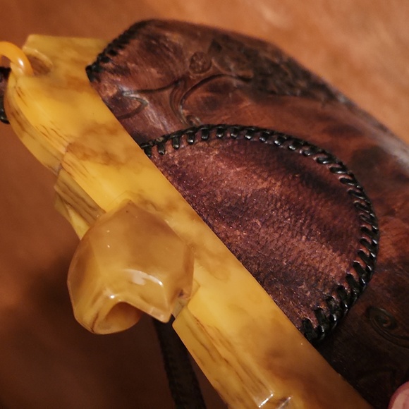 Vintage 1920s Elegant Brown Leather Handbag - Picture 11 of 12